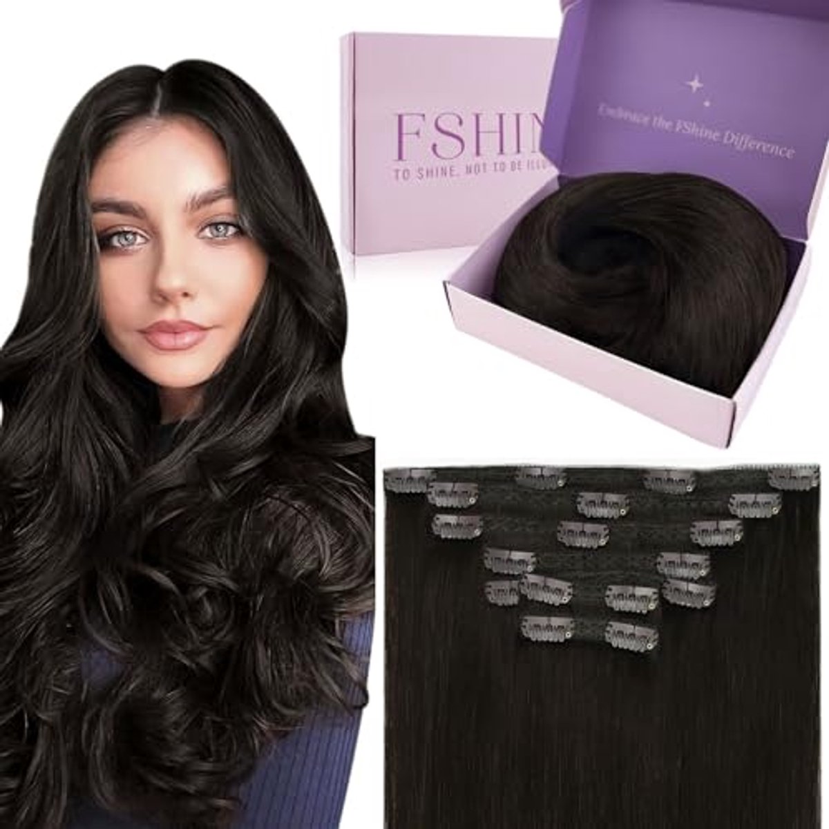Donkerbruin 18 inch Clip-in Haarextensies - Natuurlijk Haar, 120g, 7 Stuks