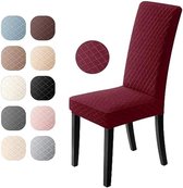 PromoHome Set de 6 housses de Housses de siège élastiques lavables en jacquard pour salle à manger, salon et Hotel Rouge