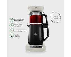 Karaca Çaysever Robotea Pro 4 in 1 sprekende automatische glazen theemaker en filter koffiezetapparaat 2500W theemaker, Starlight, theemaker, Engels versie