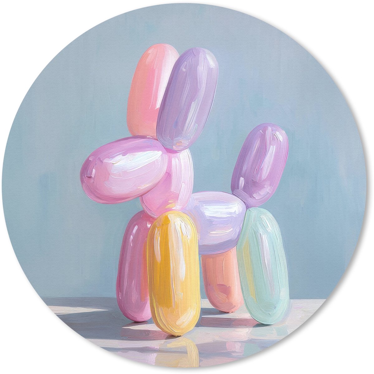 Muismat rond 20x20 cm - Mousepad Dier - Ballon - Pasteltinten - Glanzend - Ronde muismatten