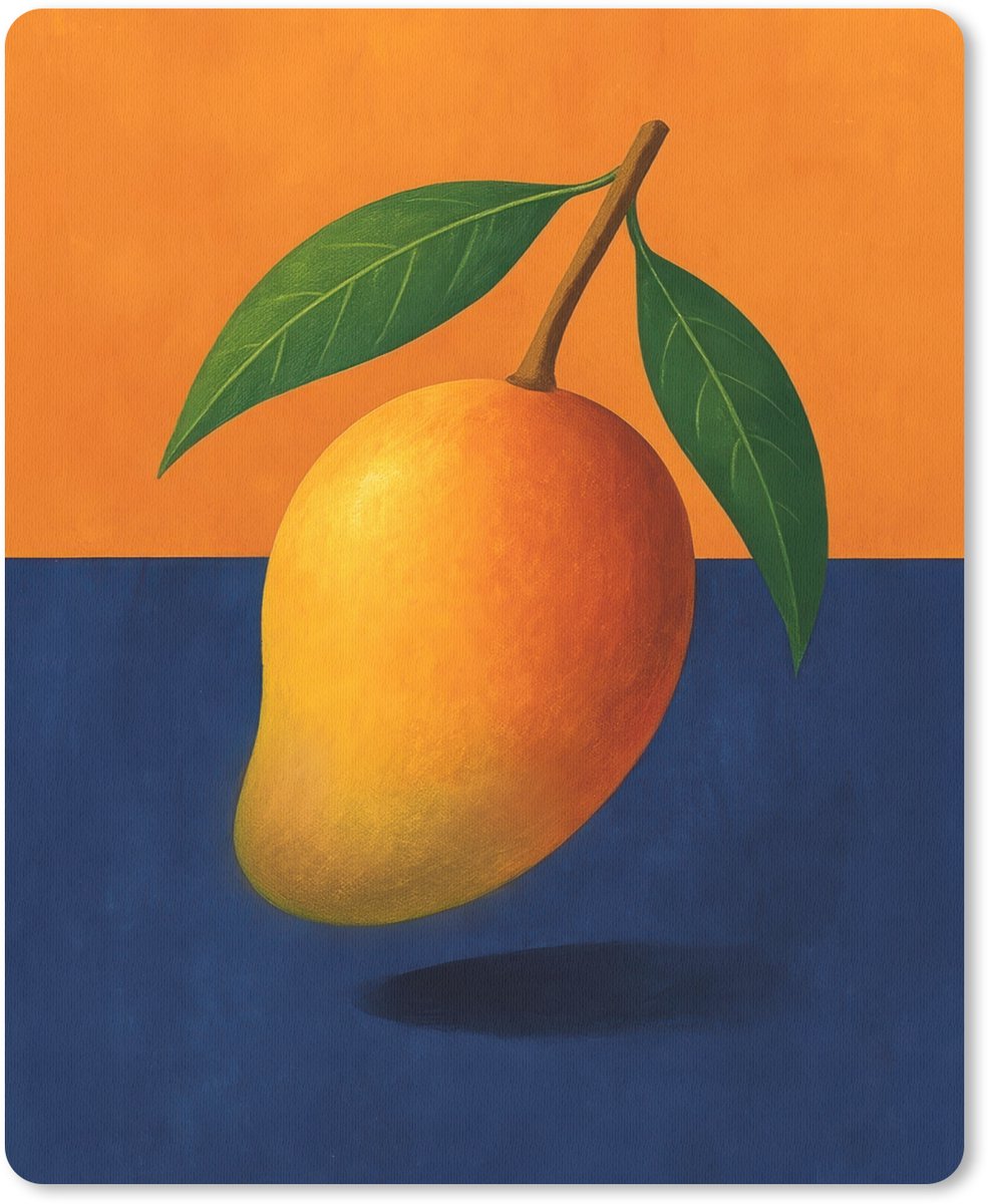 Muismat 19x23 cm - Mousepad Mango - Vlakken - Bladeren - Oranje - Muismatten