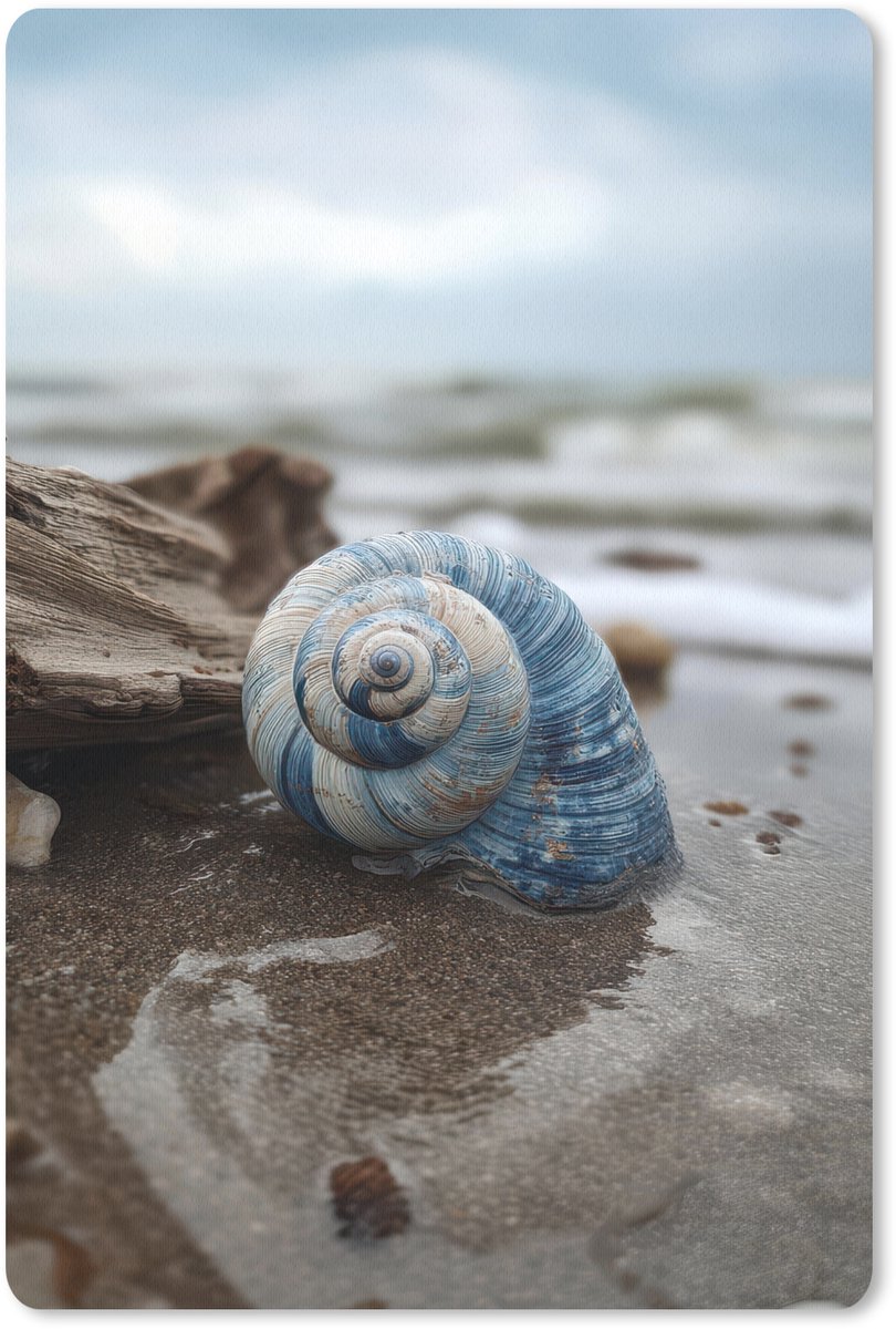 Muismat 18x27 cm - Mousepad Schelp - Strand - Blauw - Zee - Muismatten