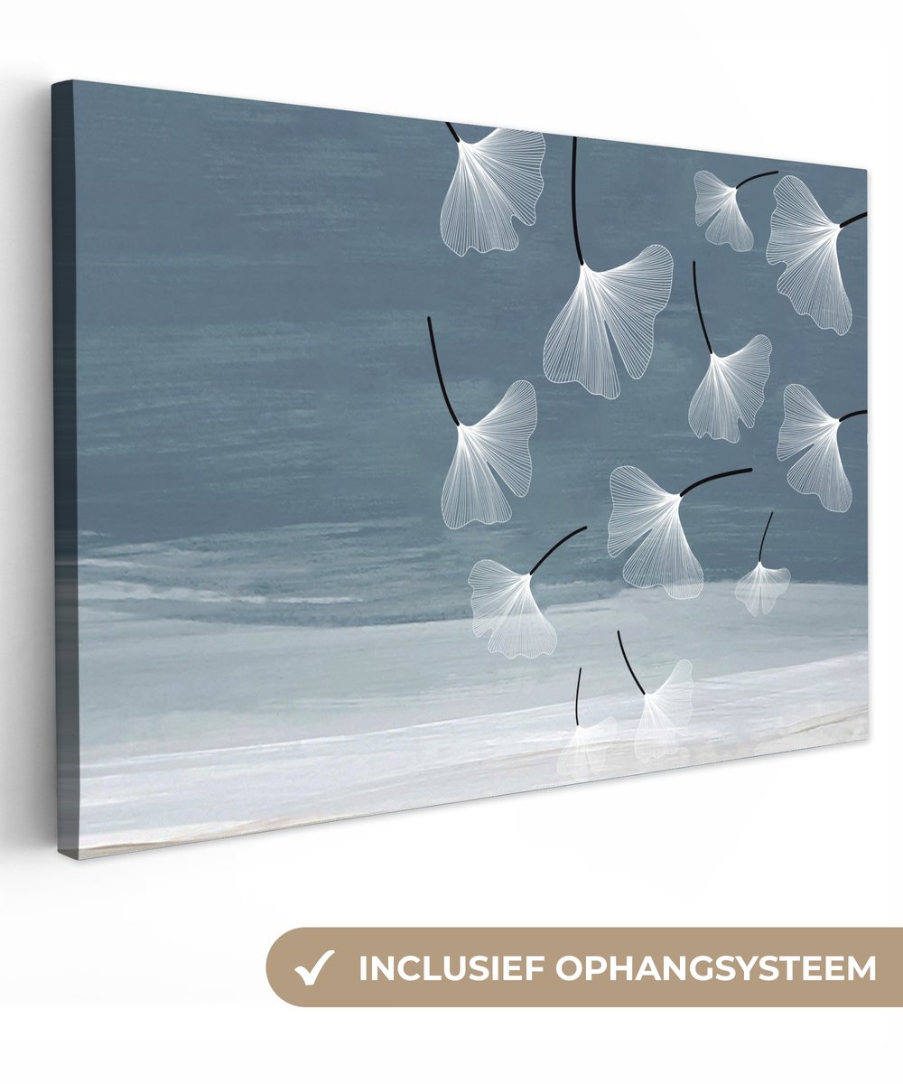 Canvas - Paardenbloem - Olieverf - Schilderij - Wind - Oil painting - 90x60 cm - Muurdecoratie - Interieur