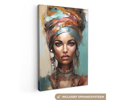 Canvas schilderij vrouw 80x120 cm - Slaapkamer decoratie volwassenen - Moderne kunst - Muurdecoratie canvasdoek abstract - Muurdoek keuken - Foto op canvas - Keukenschilderij woondecoratie - Abstracte kamerdecoratie - Hotel chique