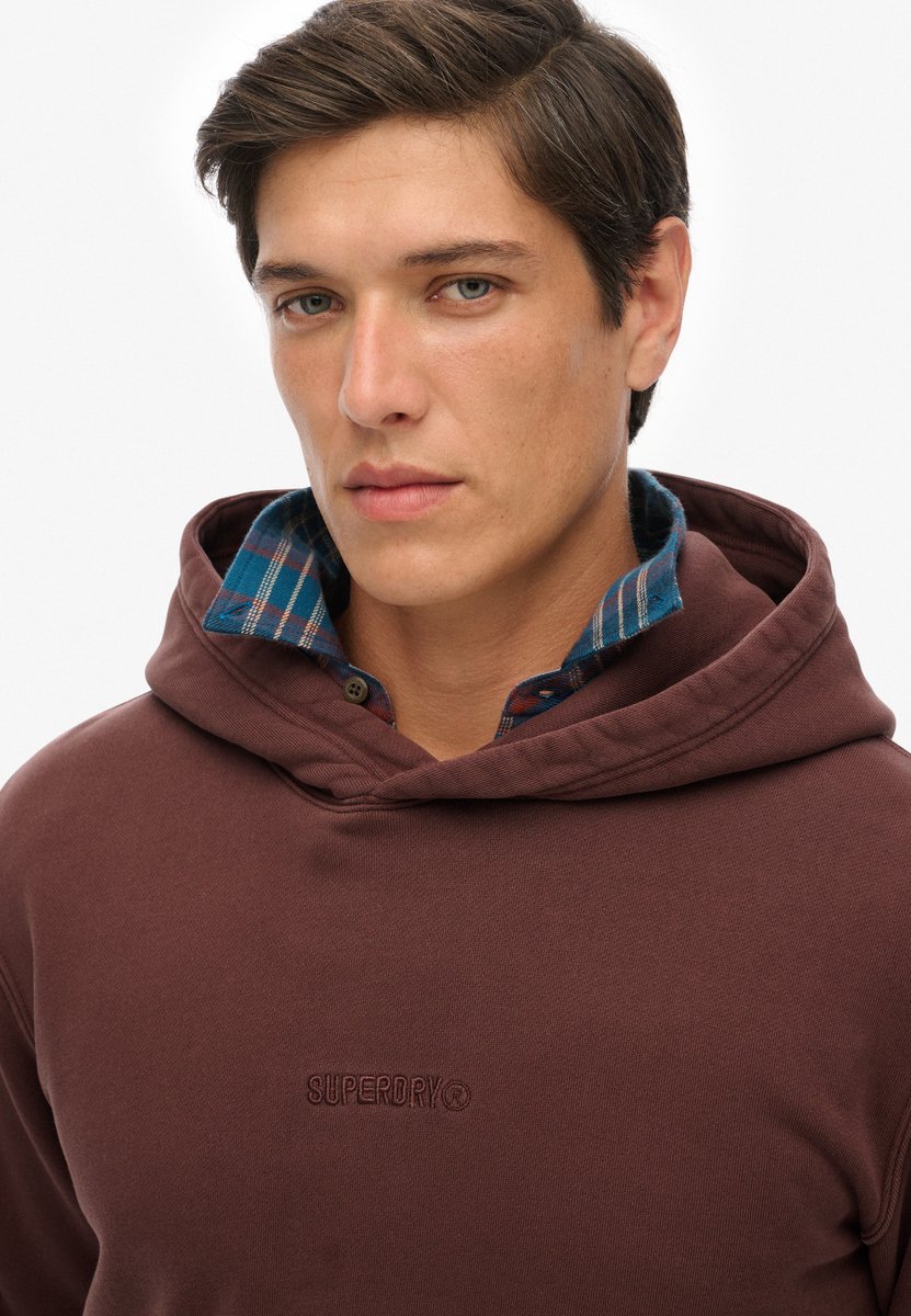 Superdry Hoodie met micrologo Heren Hoodies Bruin
