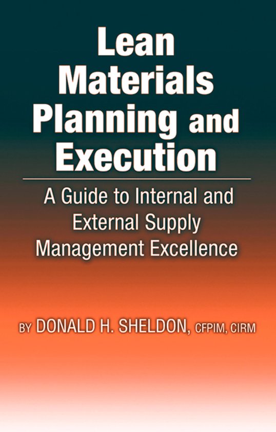 Couverture du livre 'Lean Materials Planning and Execution' avec un dégradé de vert foncé vers orange.