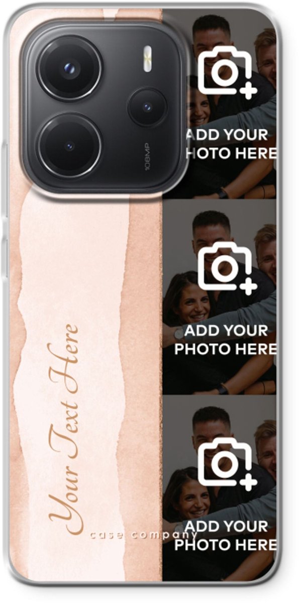 Gepersonaliseerd - Case Company® - Hoesje geschikt voor Xiaomi Redmi Note 14 4G hoesje - Photostrip - Blush - Soft Cover Telefoonhoesje - Bescherming aan alle Kanten en Schermrand