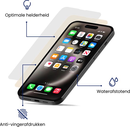 Protections d'écran R2B pour iPhone 17 Pro Max - Lot de 2 - Cadre d'installation et kit de nettoyage inclus - Tempered Glass - Protecteurs d'écran - Protection d'écran - Verre de protection