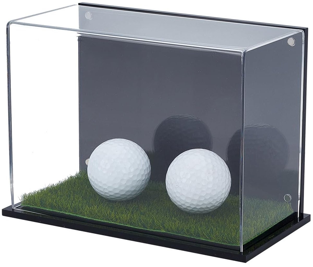 Golfbal Display Case Stand met Turf Base 9x13.2x9cm Acryl Golfbal Display Box Zwarte Magneet Display Case Monteren Beschermende Golfbal Houder Display Case voor Display Opslag