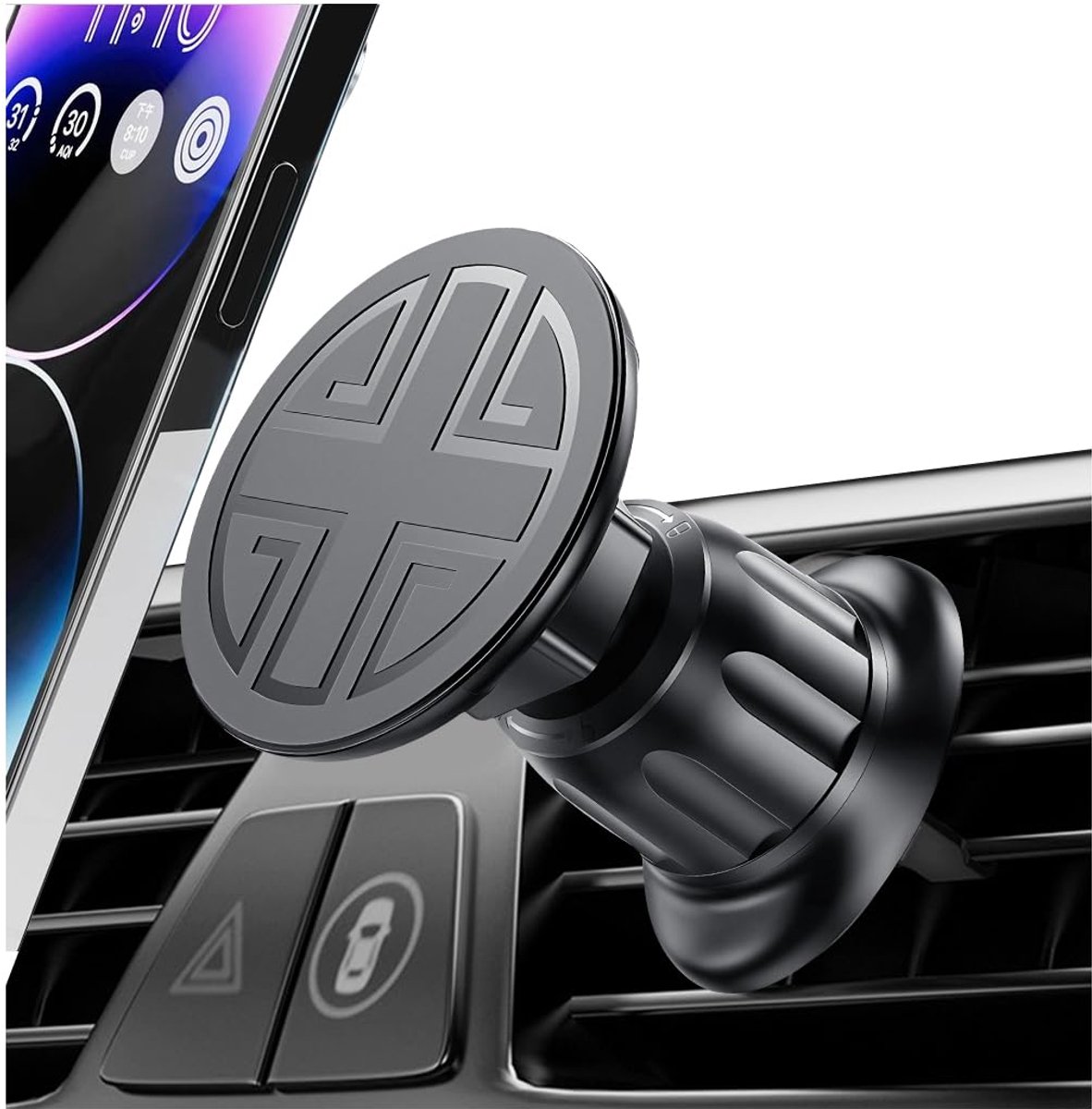 Compatibel met magnetische autohouder, telefoonhouder voor de auto met magnetische telefoonfunctie, magnetische houder voor mobiele telefoon, 360 graden draaibaar (Chinese stijl)