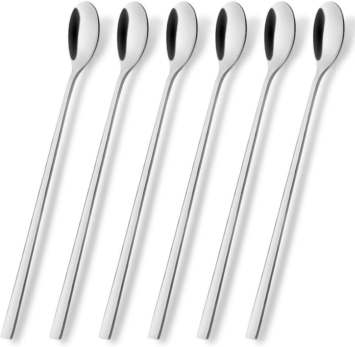 Orivio - Lange Latte Macchiato Lepelset voor IJsdranken - RVS - 6-delig