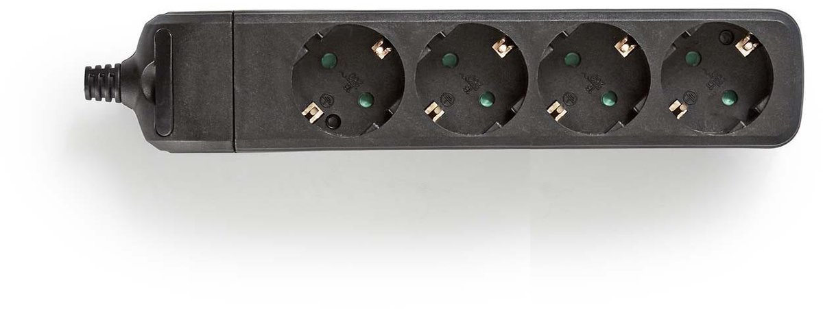 VB 41176 Tafelcontactdoos 4-Voudig + RA Zonder Snoer Zwart