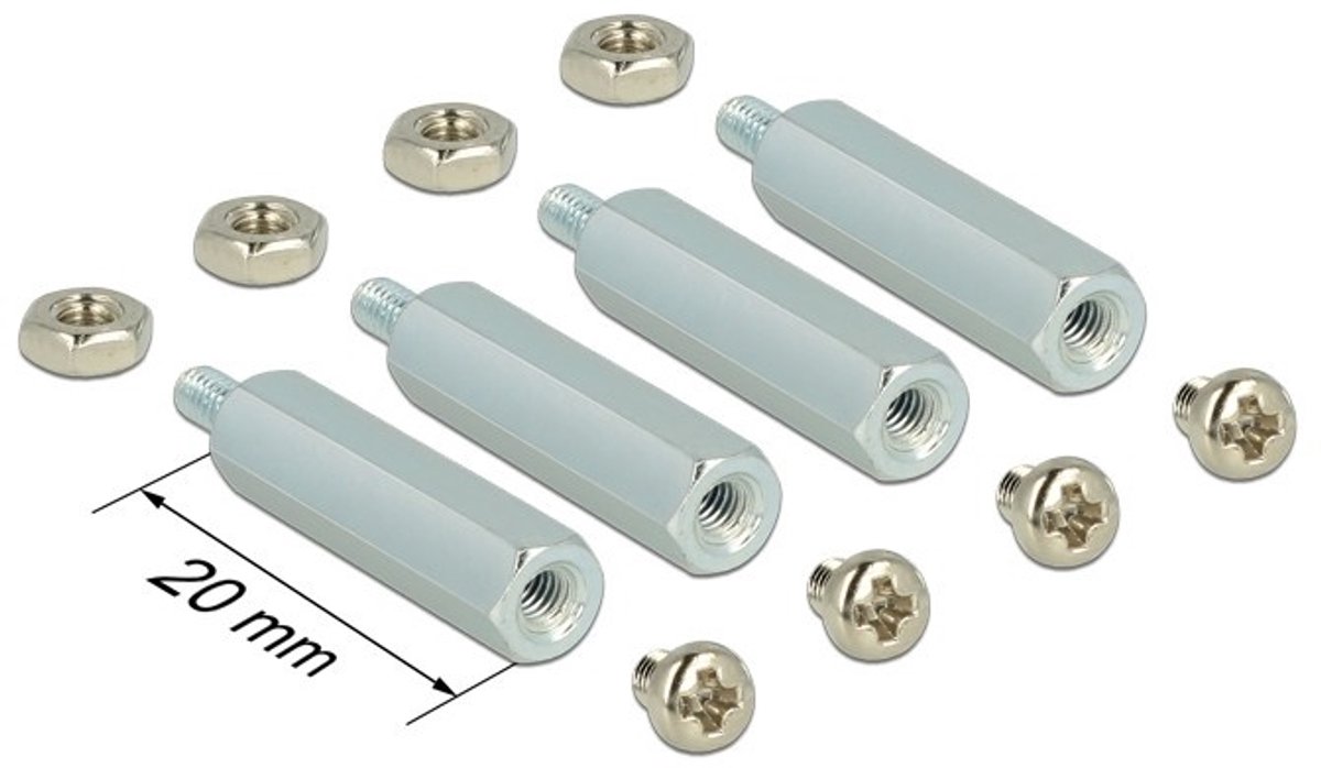 Delock - bevestigingskit (20mm standoffs) voor Raspberry Pi