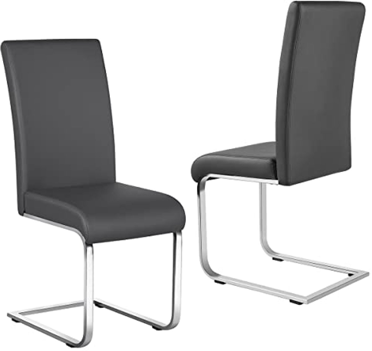 Set van 2 Eetkamerstoelen Cantilever - Bekleed met Kunstleer, Max Belastbaarheid 135 kg, S