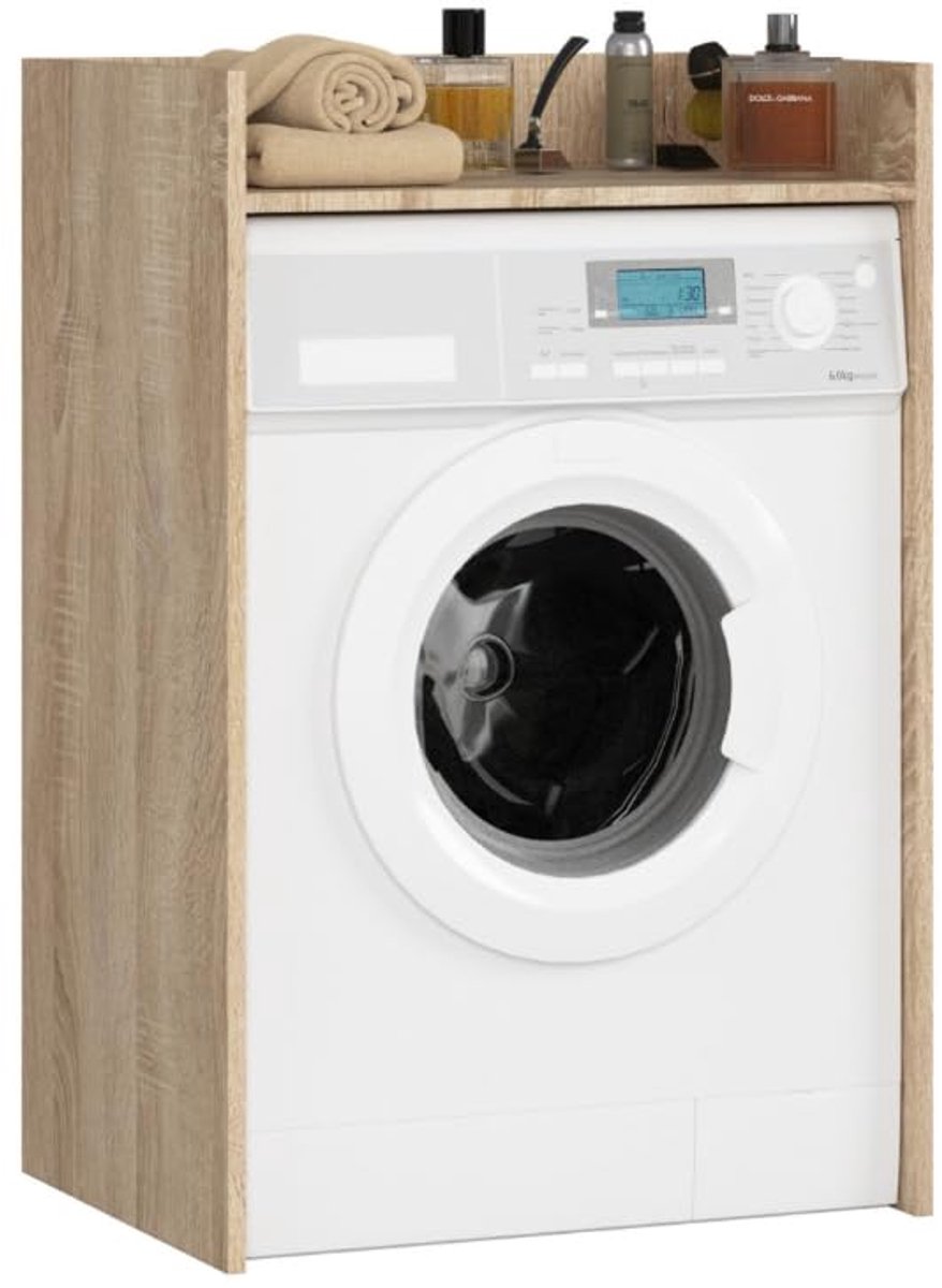 Wasmachinekast 97,5 x 64 x 50 cm voor Wasmachine en Wasdroger - Hoge Badkamerkast