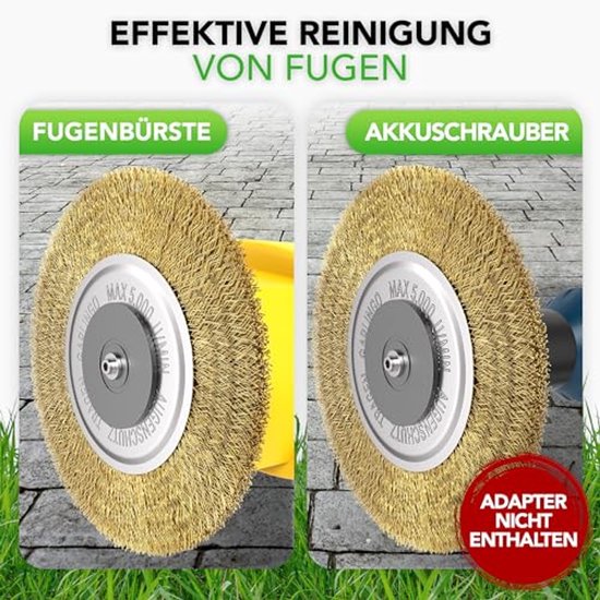 Voegenborstel set van 4 voor voegenreiniging en onkruidverwijdering - Compatibel met Multibrush en andere draadborstels van Merkloos	 — afbeelding 3