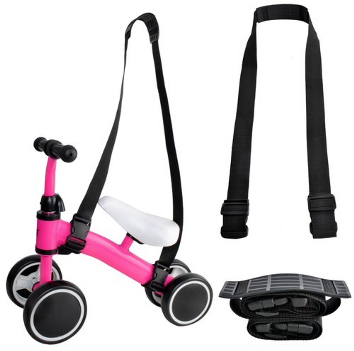 HMWR Draagriem voor Step of Loopfiets – Verstelbaar tot 135 cm – Max. 25 kg – Zwart – Comfortabel & Compact