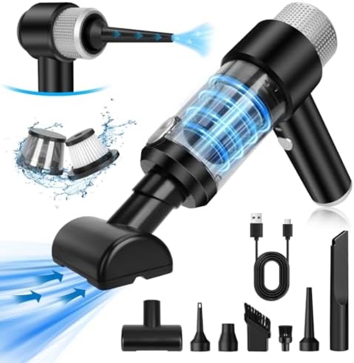 Draadloze 4-in-1 Handstofzuiger met HEPA-filter - Draadloze - €64,95