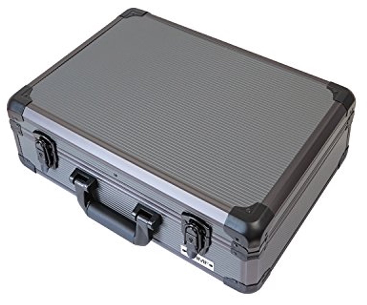 Aluminium Transportkoffer met Verstelbare Indeling 46x15x33 cm - Ideaal voor Camera's, Gereedschap en Meer