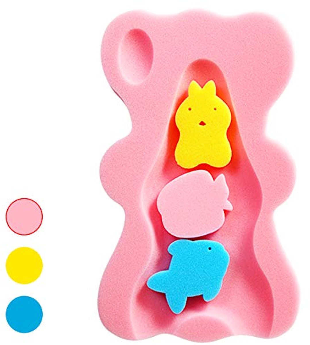 Comfortabele badmat voor baby's 1-3 jaar | Antislip badkussen en sponzen