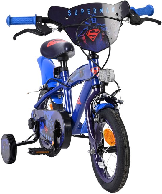 Superman Kinderfiets - Jongens - 12 inch - Blauw - Twee handremmen van Merkloos — afbeelding 3