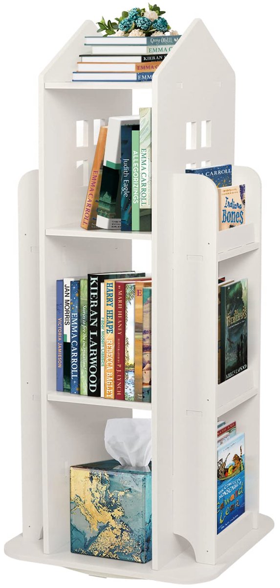 Azomor® Driedelige draaibare boekenkast voor kinderkamer en woonruimte