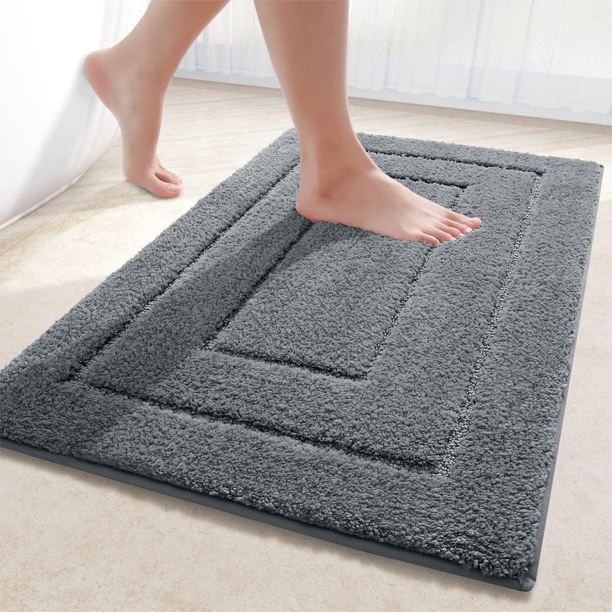 Azomor® Zachte en waterabsorberende badmat met antislip voor badkamercomfort