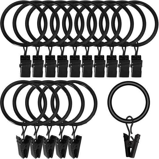 Set van 10 gordijnringen - Wit - Gordijnen Set van 10 gordijnringen - Wit - Gordijnen