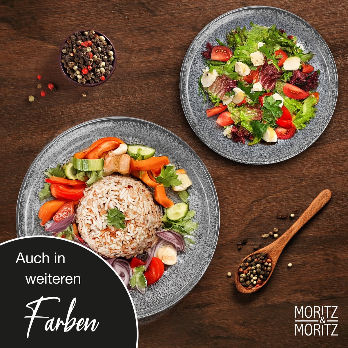 Moritz & Moritz VIDA Tafelservice Geschirr Set 36-tlg grün gelb grau ab