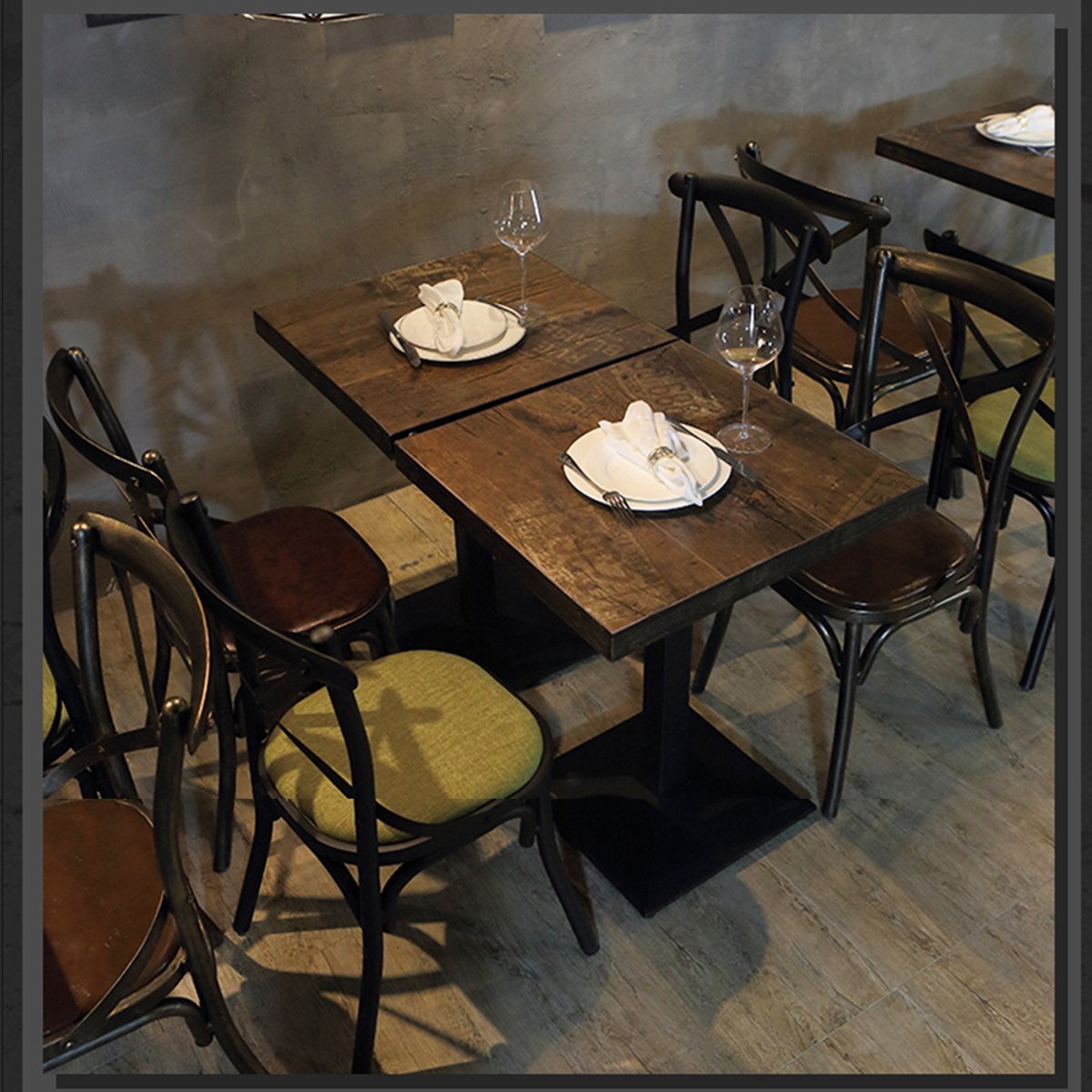 PIPIPOXER bistrotafel bartafel bijzettafel tuintafel MDF 60*60*75cm Retro thumbnail 5