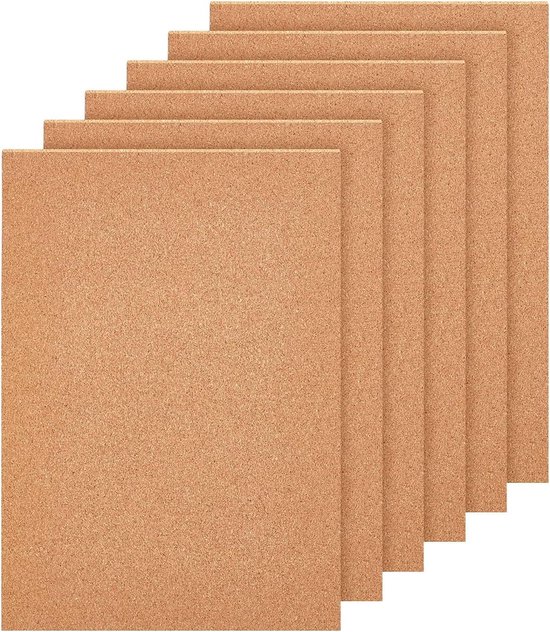 VIDETOL Lot De 16 Plaques Liège 30x21 Cm 4 Mm + 60 Broches – Idéal Tableau Mémo, Déco Murale & Bricolage
