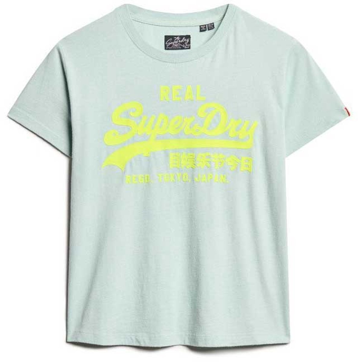 Superdry Vintage Neon T-shirt met logo Dames T-shirts Grijs