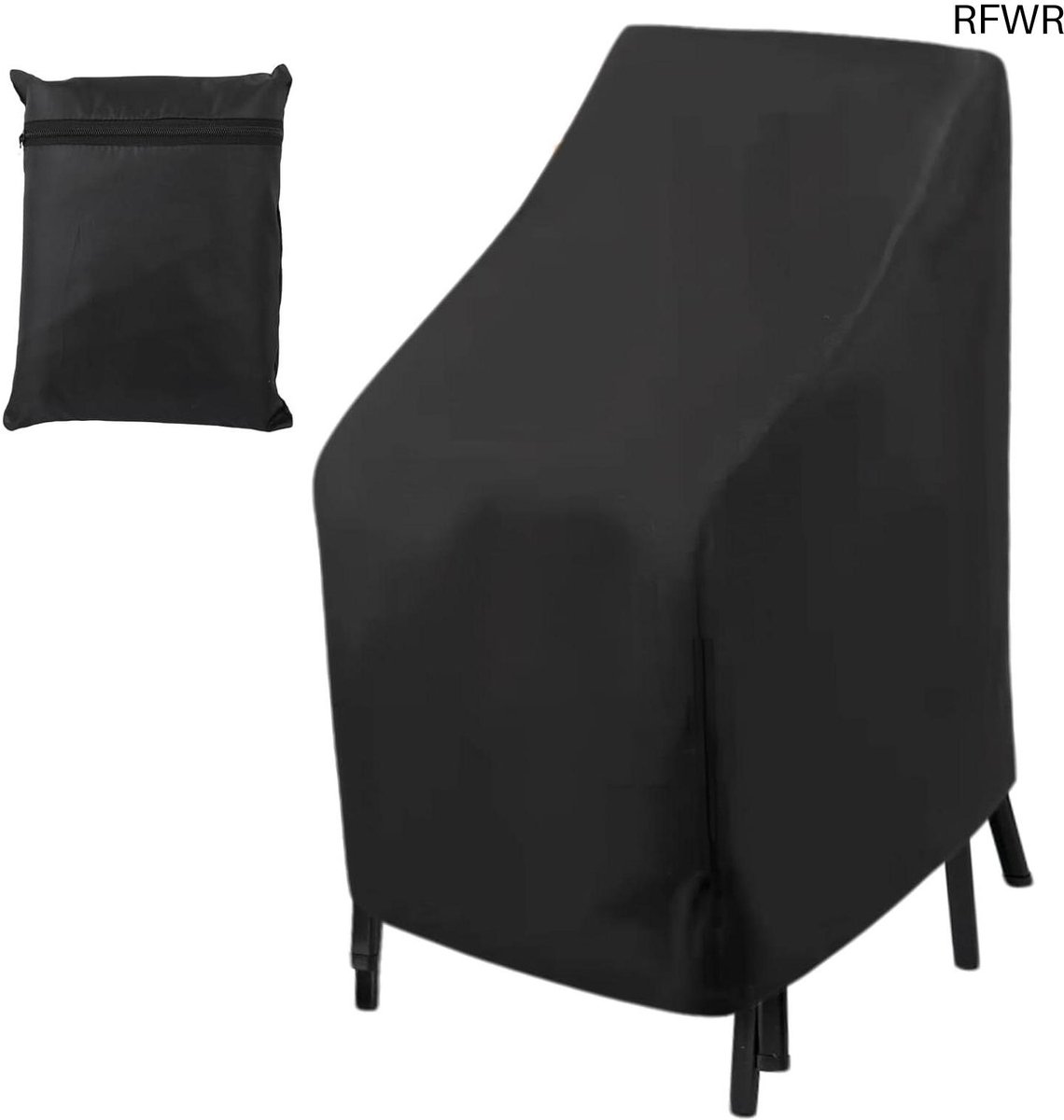 RFWR Waterdichte Tuinstoelhoes - Winterbestendig en UV-bestendig - Bescherming voor Balkon- en Loungestoelen - 114 x 85 x 65 cm Zwart