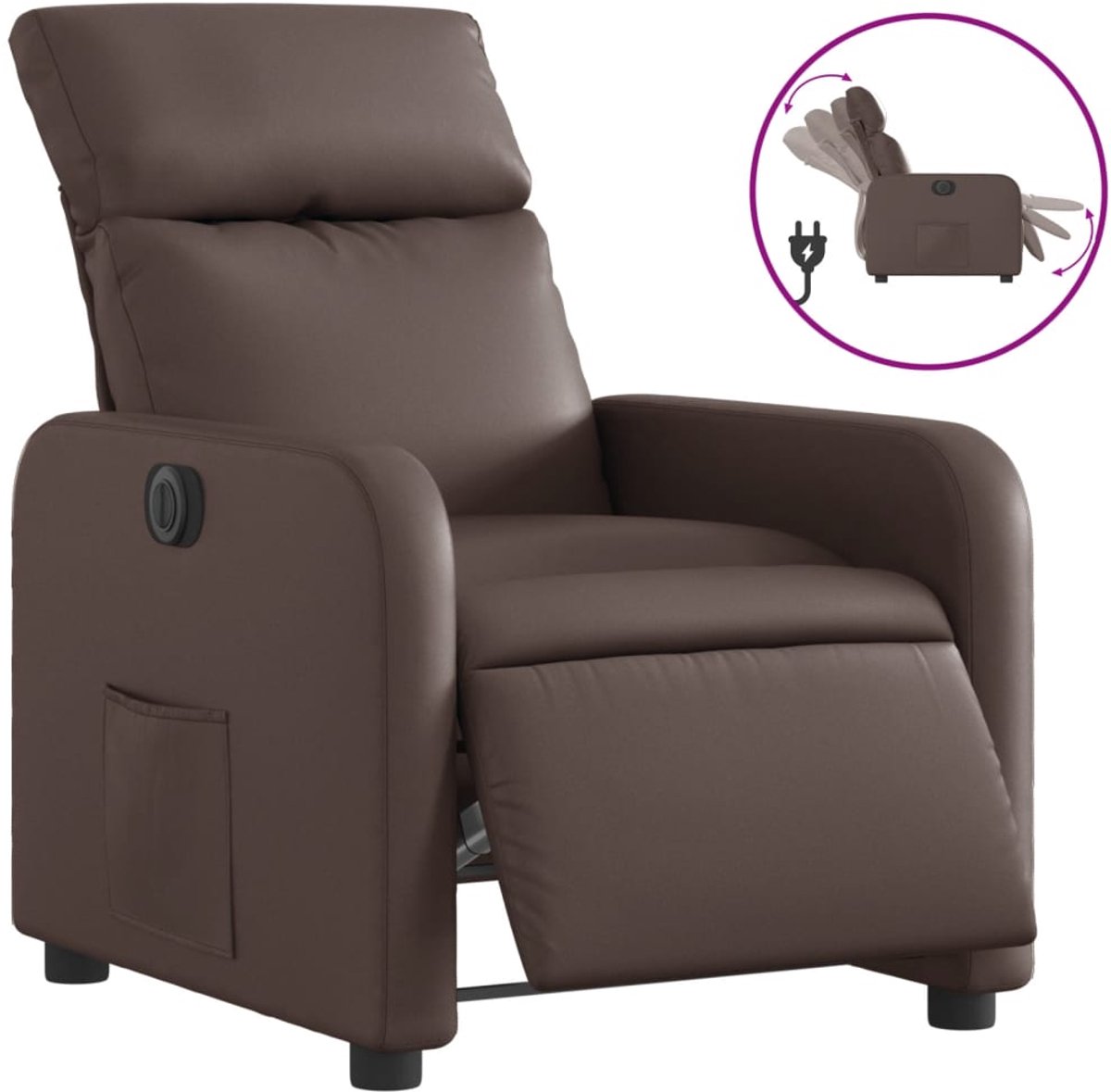 vidaXL Fauteuil - verstelbaar - elektrisch - kunstleer - bruin