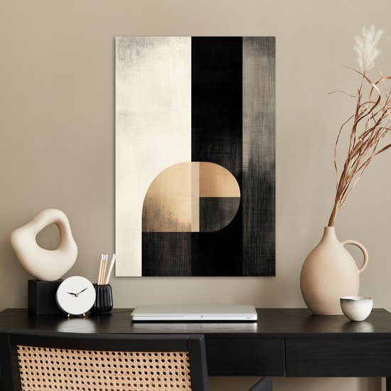 Poster 60x90 cm - Vormen - Modern - Zwart - Posters - Kamer decoratie - Wanddecoratie woonkamer - Muurdecoratie slaapkamer