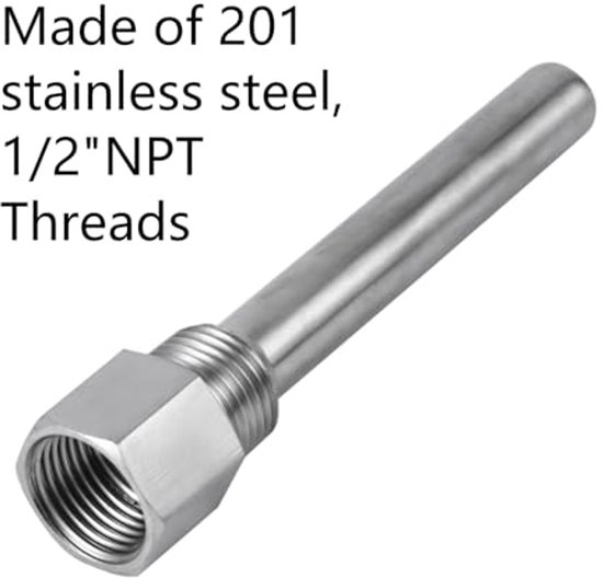 Stainless Steel Thermowell 1 2 NPT Thread For Temperature Sensors 