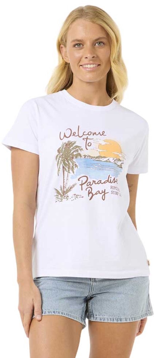 Rip Curl Paradise Bay Standard T-shirt Met Korte Mouwen XS Vrouw Wit