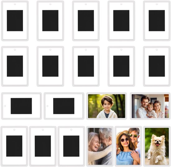 Lot De 20 Cadres Photo Magnétiques Transparents – Aimants Réfrigérateur 7,5 X 5,2 Cm Pour Petites Photos