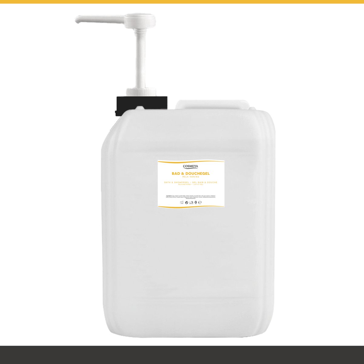 Bad & Douchegel - Melk Honing - Wit - 12 Liter - Jerrycan - Met pomp - Navulling - Navullen - Shower gel - Showergel - Douche gel - Shampoo - 3 - 5 - 6 - 10 | LP5