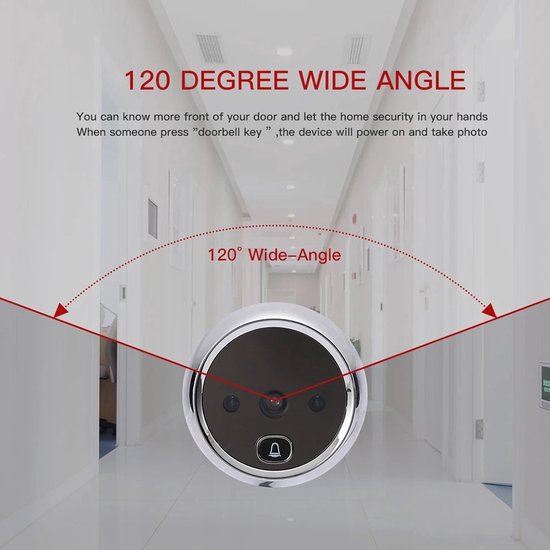 QPFO® Digitale Deurspion met Camera - Deurcamera met Foto-opname en Nachtzicht - Lange Batterijduur — afbeelding 2