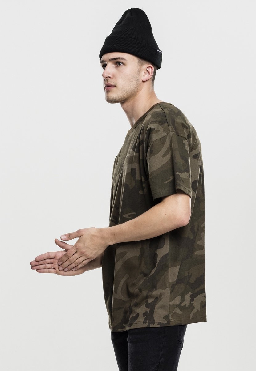 Urban Classics Camo OVersized Heren T-shirt S Groen