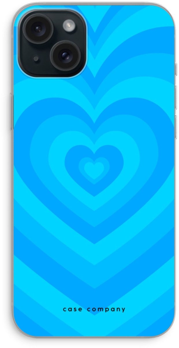 Case Company® - Hoesje geschikt voor iPhone 15 Plus hoesje - Hart Blauw - Soft Cover Telefoonhoesje - Bescherming aan alle Kanten en Schermrand