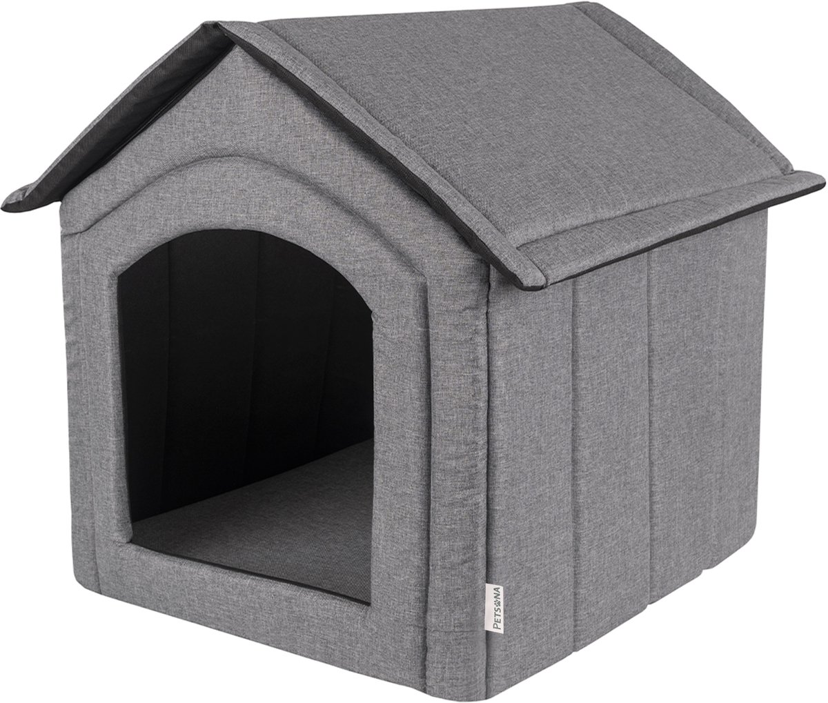 Petsona Hondenhuis Hondenhut Opvouwbaar Met Afneembaar Dak Hondenhuis Hondenbed Kattenbed Huisdierbed Slaapplek Maat M Grijs Medaillen