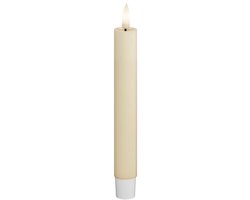 Luxe LED kaars - Cream LED Dinner Candle 2,2 x 15 cm (2 pcs.) - net een echte kaars! Deluxe Homeart