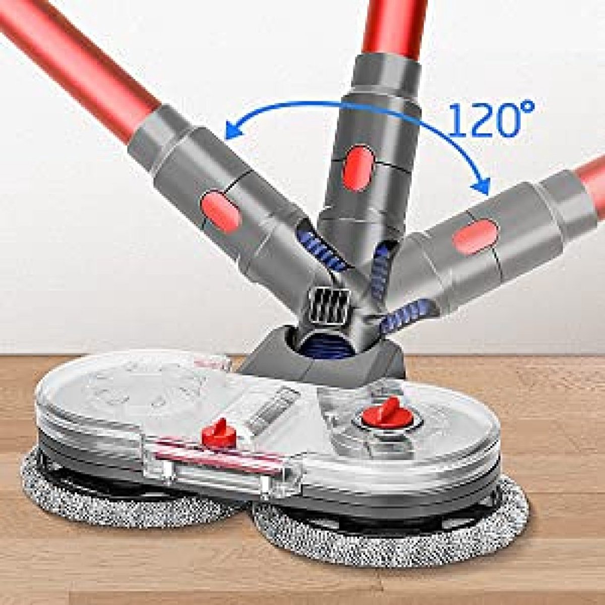 elektrische dweilopzetstuk voor Dyson V11 V10 V8 V7 V15 stofzuiger, dweilopzetstukset met 6 dweilpads en verwijderbare watertank thumbnail 5