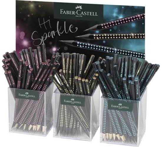 Foto: Potlood faber castell grip sparkle midnight 3 kokers elk 48 potloden