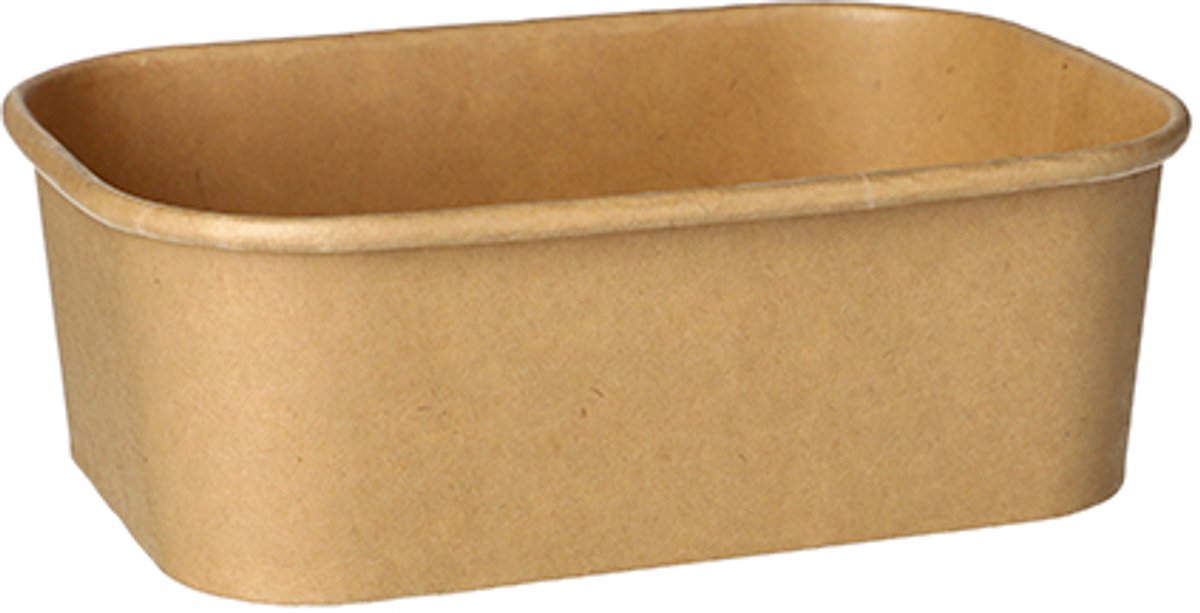 Image of 25 Kartonnen Verpakkingsbeker rechthoekig 750 ml 5,8 cm x 17,1 cm x 12 cm bruin