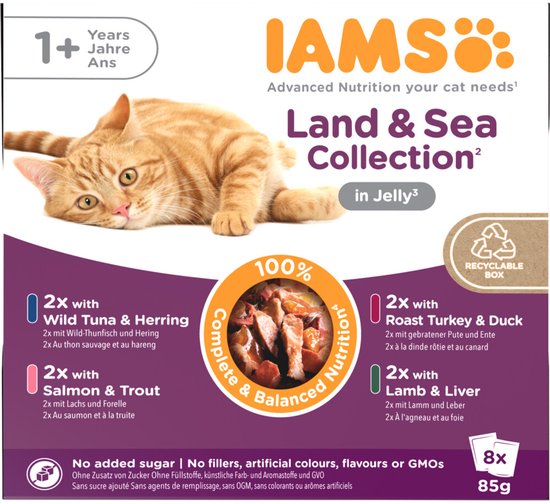 IAMS Delights Adult Land & Sea Jelly Multipack - 8 x 85 gr
