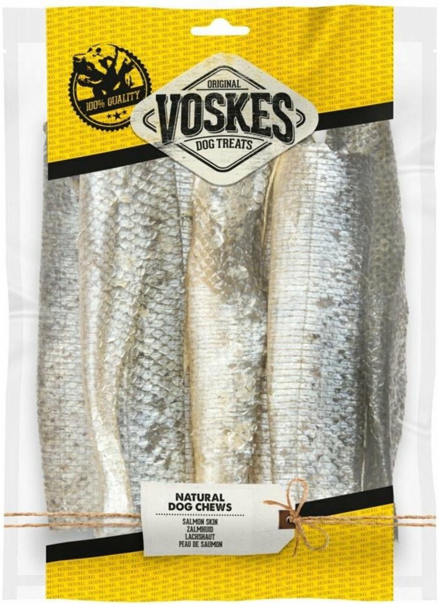 Voskes Hondensnacks Huid Zalm - 2 x 100 gr - Voordeelverpakking