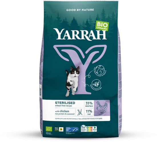 4x Yarrah Bio Kattenvoer Sterilised 2 kg